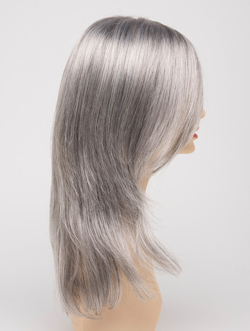 profile side of a long Kinner Beauty Wigs wig for woman on mannequin head