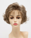 front side of a short Kinner Beauty Wigs wig for woman on mannequin head