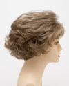 profile side of a short Kinner Beauty Wigs wig for woman on mannequin head