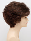profile side of a short Kinner Beauty Wigs wig for woman on mannequin head