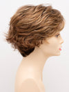 profile side of a short Kinner Beauty Wigs wig for woman on mannequin head