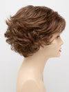 profile side of a short Kinner Beauty Wigs wig for woman on mannequin head