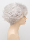 profile side of a short Kinner Beauty Wigs wig for woman on mannequin head