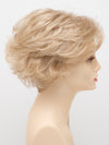 profile side of a short Kinner Beauty Wigs wig for woman on mannequin head