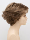 profile side of a short Kinner Beauty Wigs wig for woman on mannequin head
