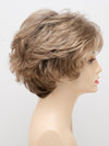 profile side of a short Kinner Beauty Wigs wig for woman on mannequin head