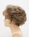 profile side of a short Kinner Beauty Wigs wig for woman on mannequin head