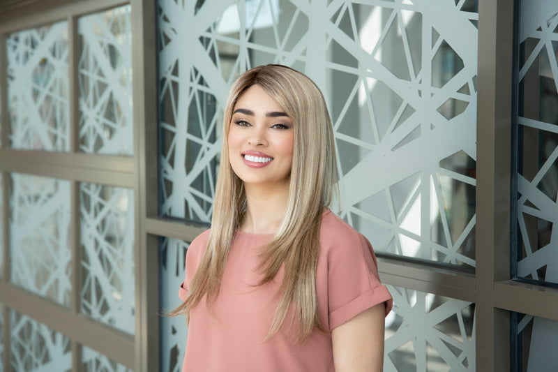 cancer survivor donation with a Cancer Kinship Kinner beauty wig