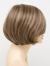 profile side of a short Kinner Beauty Wigs wig for woman on mannequin head 