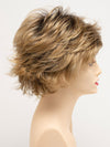 profile side of a short Kinner Beauty Wigs wig for woman on mannequin head 