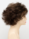 profile side of a short Kinner Beauty Wigs wig for woman on mannequin head 