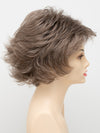 profile side of a short Kinner Beauty Wigs wig for woman on mannequin head 