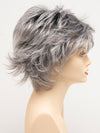 profile side of a short Kinner Beauty Wigs wig for woman on mannequin head 