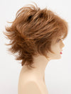 profile side of a short Kinner Beauty Wigs wig for woman on mannequin head 