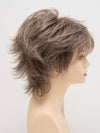 profile side of a short Kinner Beauty Wigs wig for woman on mannequin head 