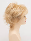 profile side of a short Kinner Beauty Wigs wig for woman on mannequin head 