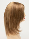 profile side of a medium Kinner Beauty Wigs wig for woman on mannequin head 