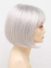 profile side of a short Kinner Beauty Wigs wig on woman head 