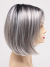 profile side of a short Kinner Beauty Wigs wig on woman head 