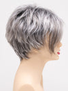 profile side of a short Kinner Beauty Wigs wig on woman head 